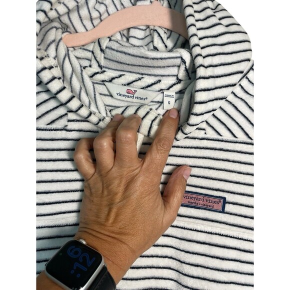 VINEYARD VINES Striped Terry Hoodie Womens Size shep shirt Small Preppy - Picture 7 of 12